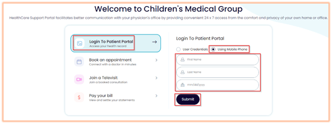 Patient Portal Instructions graphic